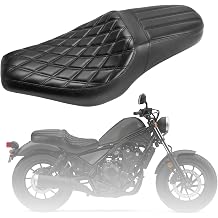 One-Piece Seat for Honda Rebel 300/500, Driver & Passenger Seat with Black Diamond + Vertical for CMX 300 500 2017-later