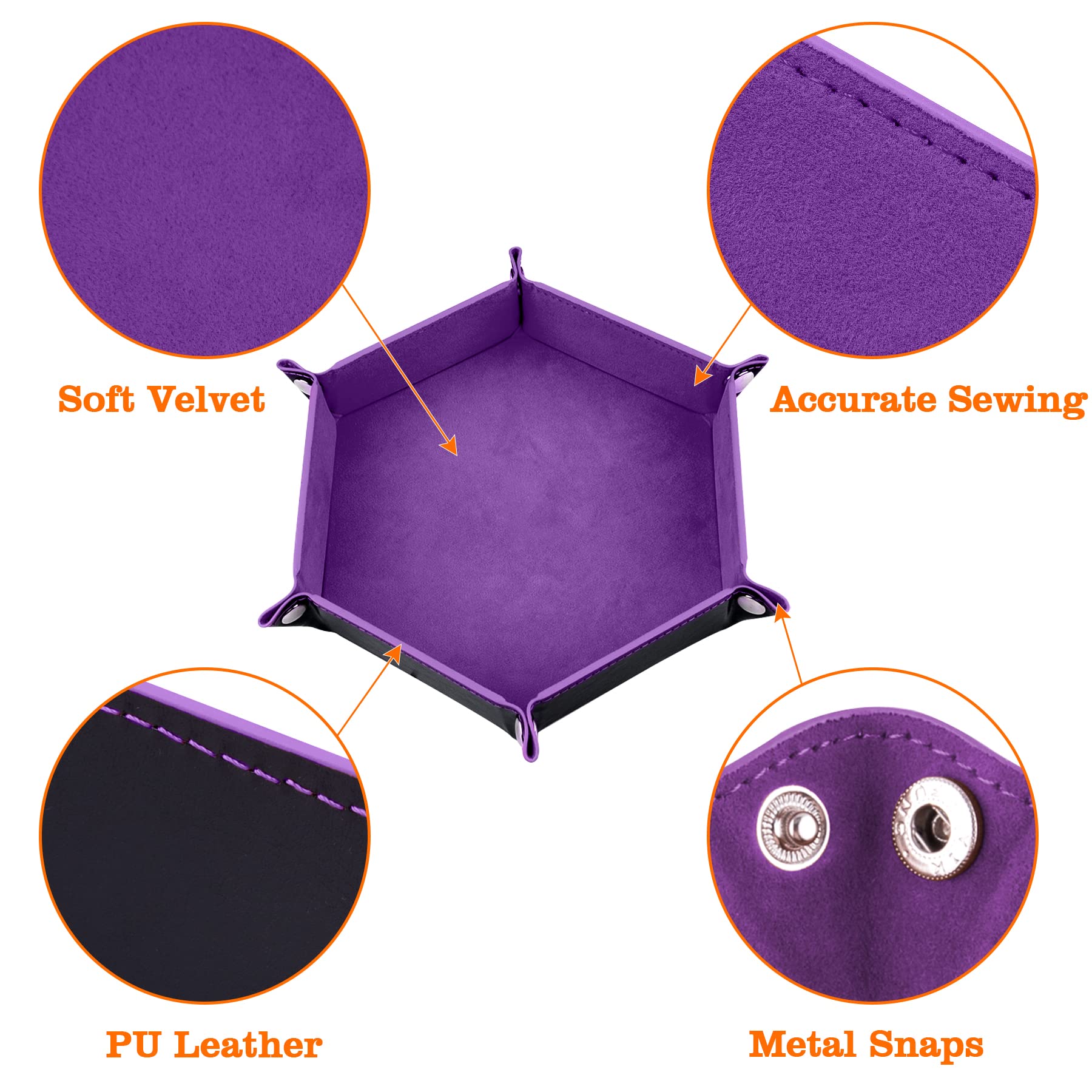 SIQUK 2 Pièces Plateau de Dés Pliable Cuir Velours pour Jeux de Table DND RPG (Violet, Bleu Ciel)