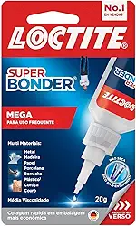 Loctite Super Bonder Mega, Adesivo instantâneo para reparos, Cola transparente para materiais diversos com acabamento profissional, 1x20g