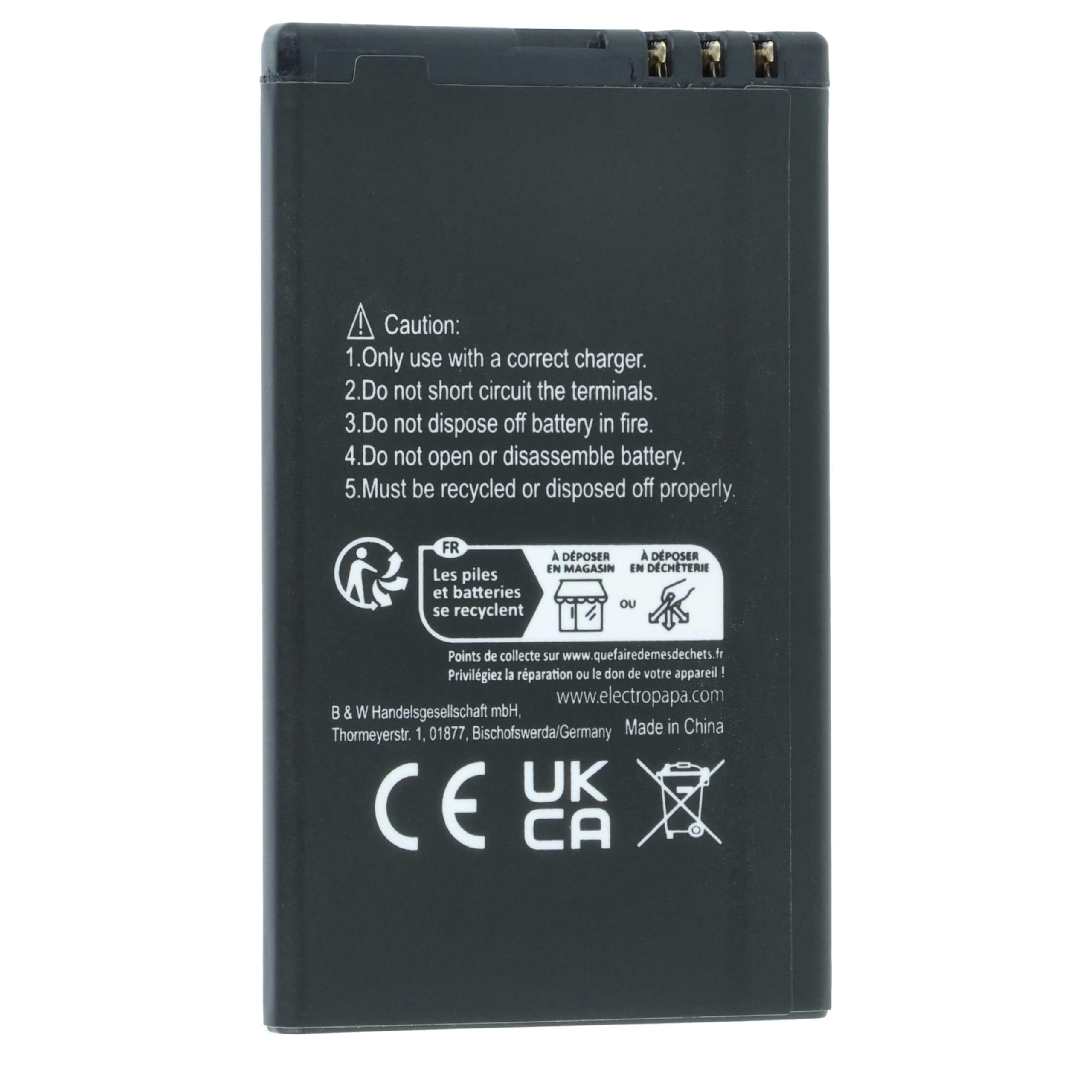 Batteria sostituisce Samsung AB603443CU, AB603443CC, AB603443CE per cellulare - 900mAh 3,7V Li