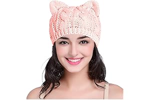 v28 Women Men Girls Boys Teens Cute Cat Ear Knit Cable Rib Hat Cap Beanie