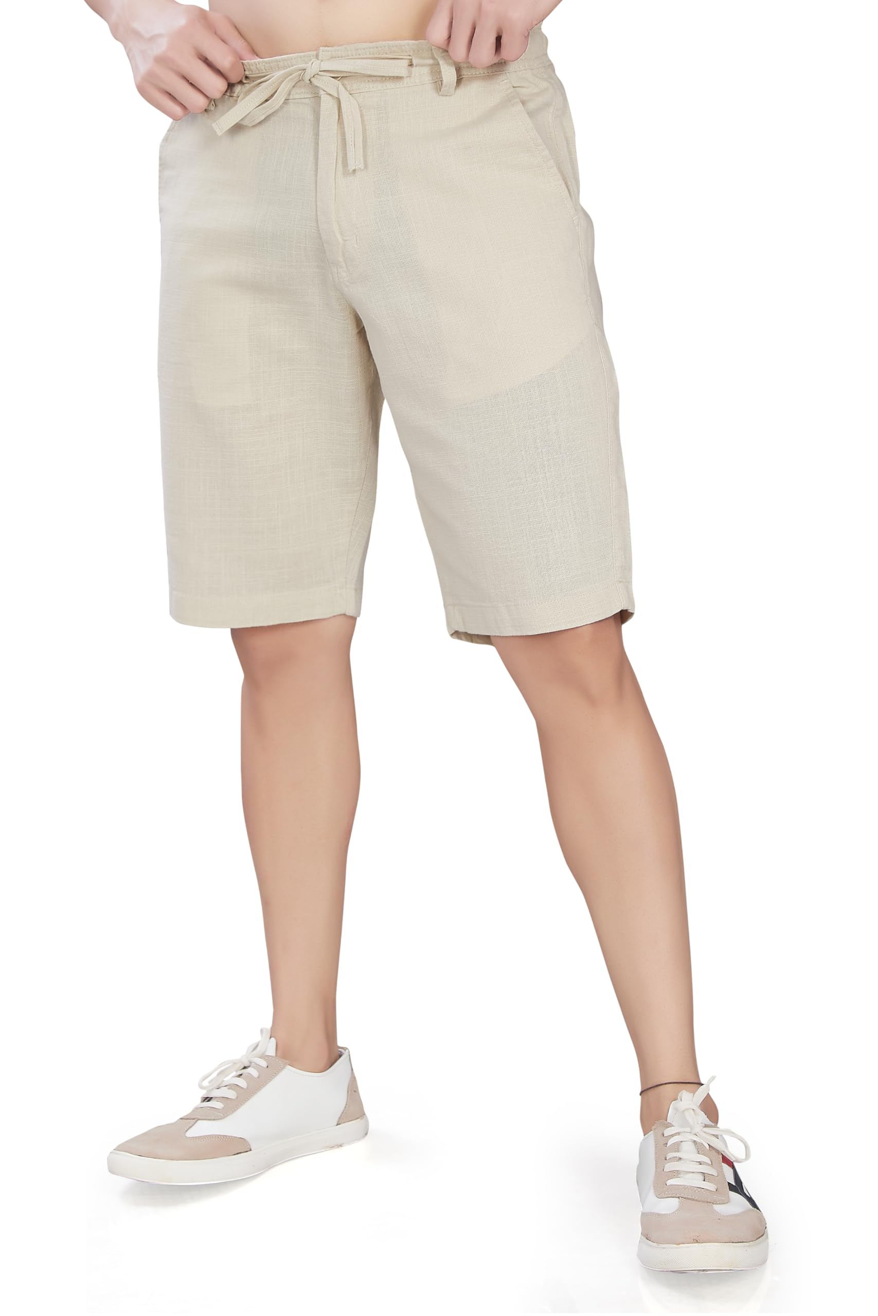 DIVISIVE Men's Relaxed Fit Cotton Linen Blend Shorts-picture-21