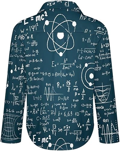 Miniatura 5 de Physical Mathematics Science Formula Long Sleeve Casual Shirts for Women Irregular Hem Button Down Tees V Neck Womens Blouse