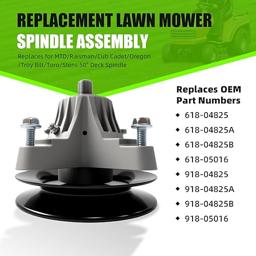 Miniatura 2 de AKM 918-05016 618-05016 Conjunto de husillo para Cub Cadet MTD 50 pulgadas Cubierta LTX1050 SLTX1050 LTX1050VT 618-04825 918-04825 Stens 285-885