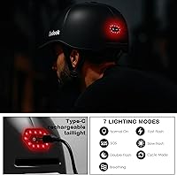 Vista 5 de Casco de Bicicleta para Adultos - Cascos de Bicicleta para Hombres y Mujeres - con Luces Traseras LED - Casco Ajustable Estilo Gorra de Béisbol