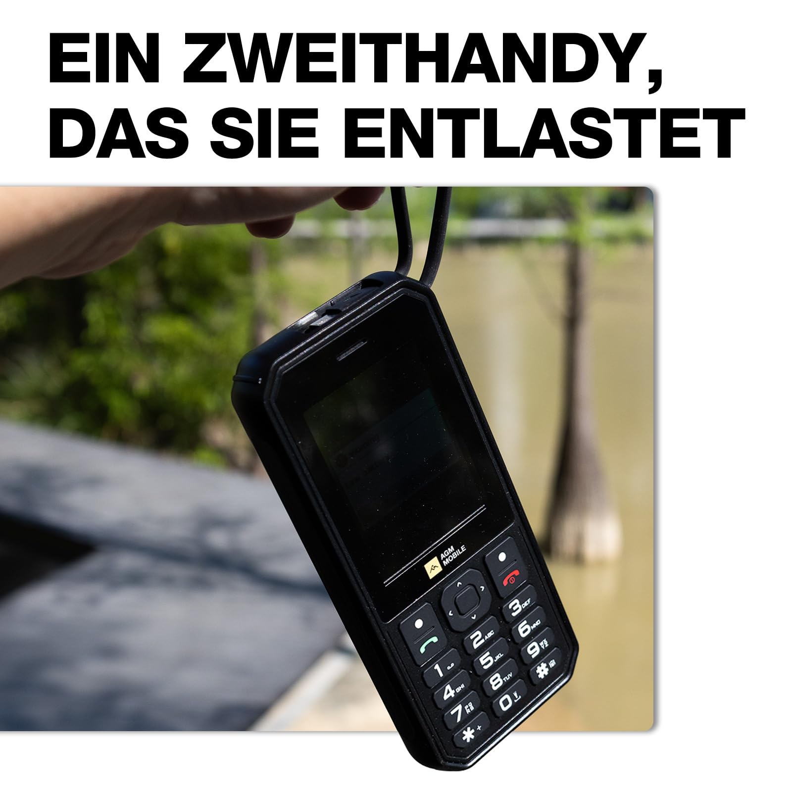 AGM M11 Outdoor Tastenhandy 4G & Rugged Powerbank, Seniorenhandy Ohne Vertrag, 4000mAh (Reverse Charging), WLAN Hotspot, IP68/IP69K Wasserdicht, Große Tasten, 2,8 Zoll Display, Dual SIM, Schwarz