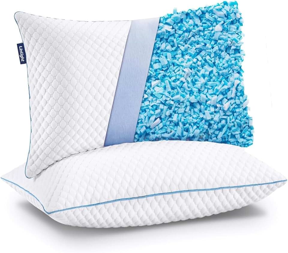 Travesseiro de Espuma Viscoelástica Picada Refrescante com Altura Ajustável Hipoalergênico 50x70 cm - 1 Unidade