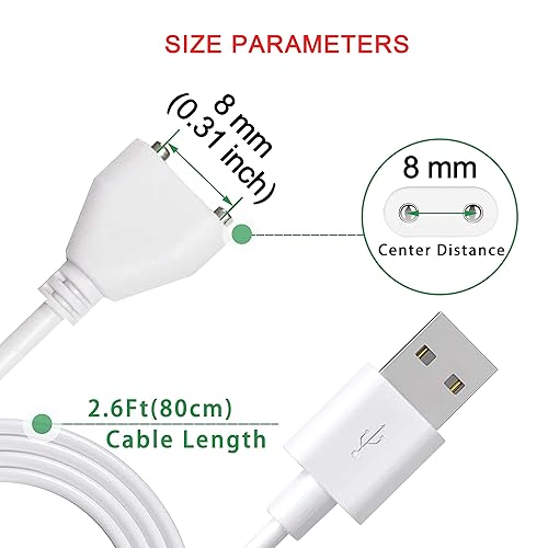 Miniatura 5 de Bicmice Cable de carga magnético USB de repuesto para varita masajeador juguetes recargables (0.31 pulgadas)