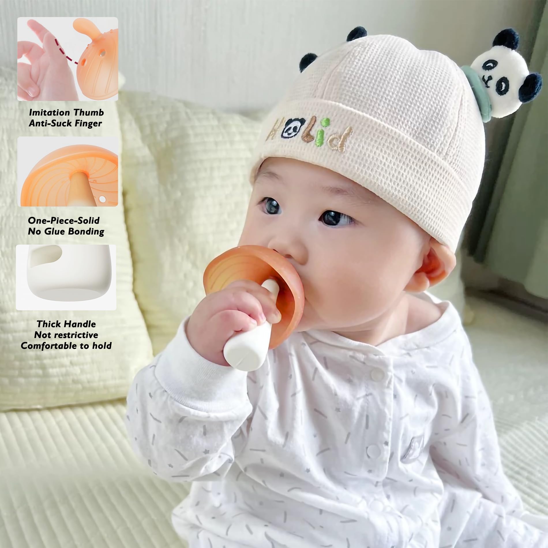 Baby Regenschirm Beißspielzeug aus lebensmittelechtem Silikon für 0–12 Monate – BPA-freies Kauspielzeug für Kleinkinder mit Reiseetui, einfach zu halten und zu reinigen, Zahnentlastung