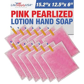 LifeSupplyUSA Pink Pearlized Liquid Lotion Hand Soap Refill 800ml Pouch Bag for Dispenser Single Pack