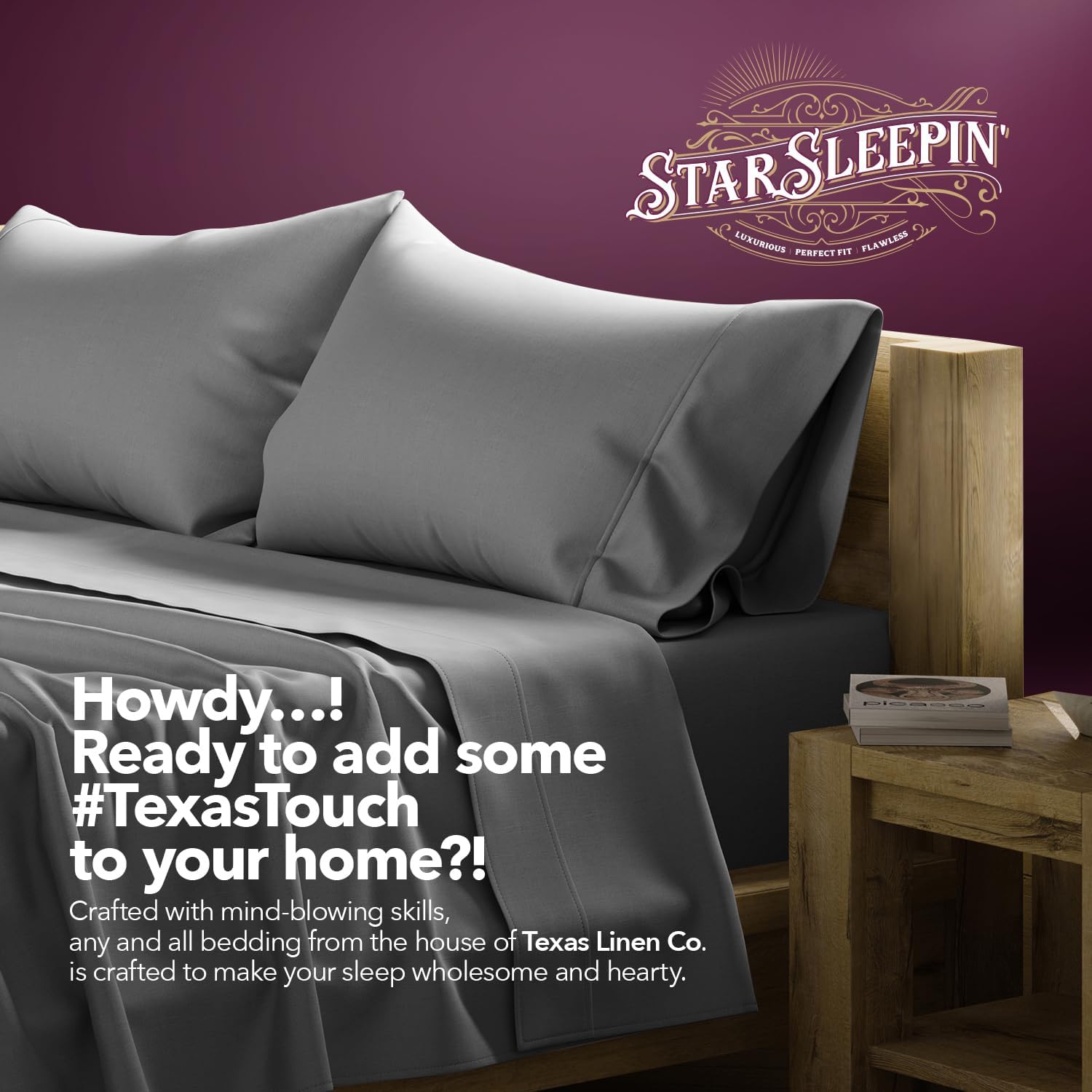 TEXAS LINEN CO. 100% Egyptian Cotton Pillow Cases King Size Set of 4 - Luxury 1200 Series Cotton King Pillow Cases (2 Pair, Dark Grey), Silky Soft, Cooling Extra Long Staple Sateen Weave Pillowcases