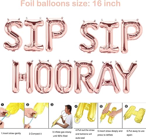 Miniatura 2 de Suministros de despedida de soltera, decoración de oro rosa, sorbo, sorbo, hurra, globo, bandera, brunch, despedida de soltera, boda, compromiso,