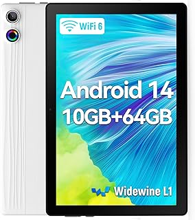 FancyDay Tablet de 25.4 cm Android 14 con procesador Octa-Core Tablet PC, USB OTG y reconocimiento facial, 10 GB+64 GB (TF 1 TB), WideVine L1, WiFi6, BT 5.3, 5000 mAh, Aura Spiritual, color blanco