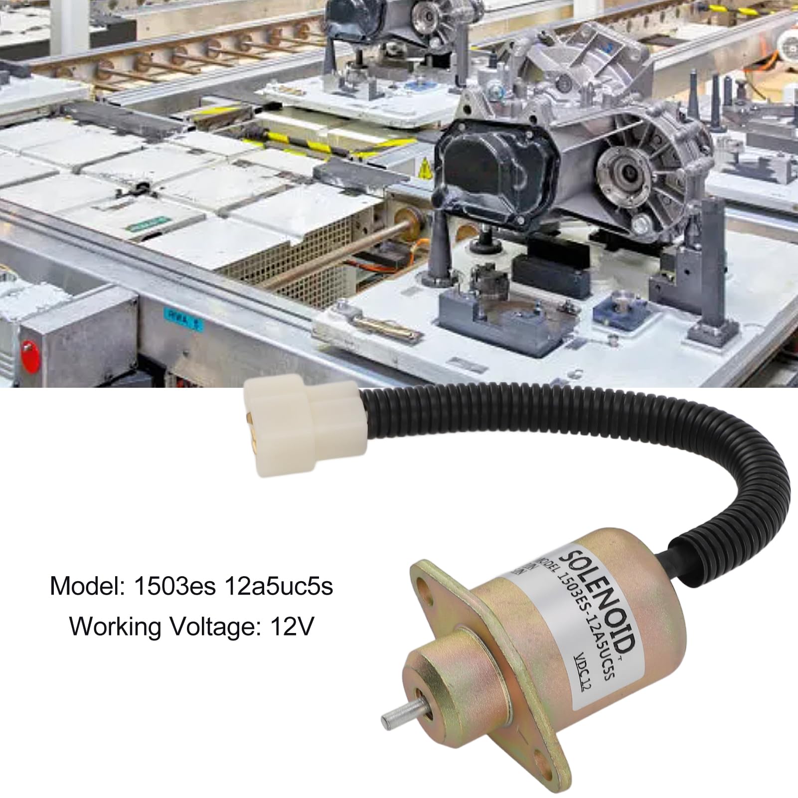 Elettrovalvola di Arresto del Carburante 12V 1503es 12a5uc5s Accurato Generatore Anti-interferenza Solenoide di Arresto del Carburante