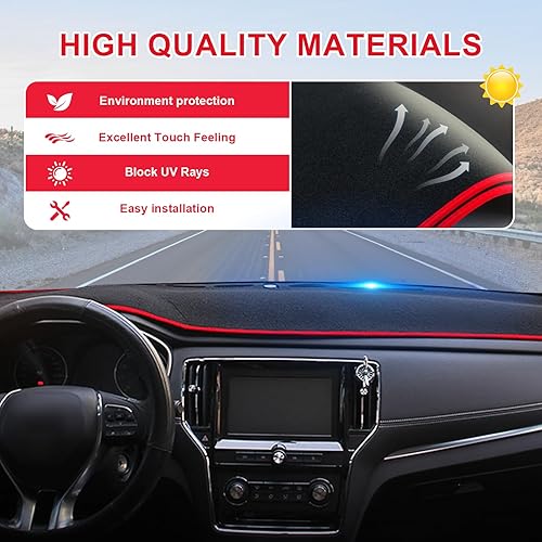 Miniatura 5 de Fundas de tablero para Dodge Journey 2011-2020, sin olor, alfombrilla antideslizante para salpicadero, cubiertas interiores, color rojo