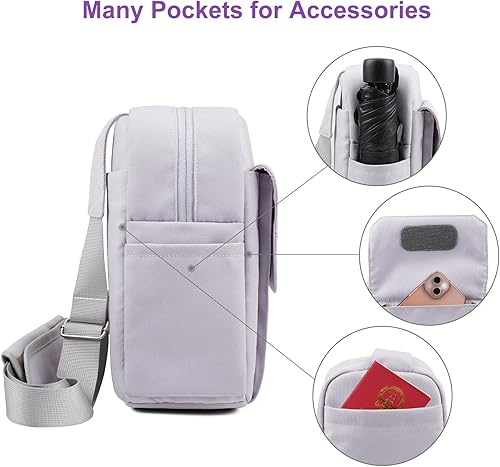 Miniatura 40 de TULLIO Bolsa para cámara pequeña de lona, bolso cruzado impermeable para cámara DSLR para fotógrafo Verde militar,Negro-Gris,Blanco apagado,Verde