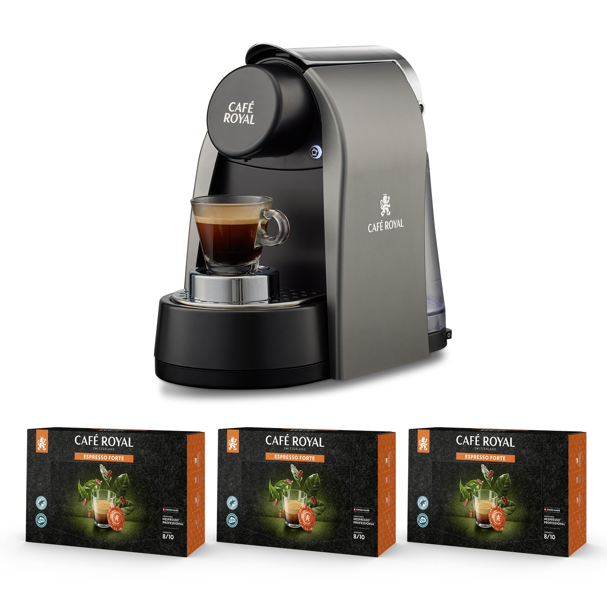 Machine à Café CRpro 100 compatible avec les Capsules de café Nespresso®* Professional + 3 Boites Espresso Forte soit 150 Dosettes Pro