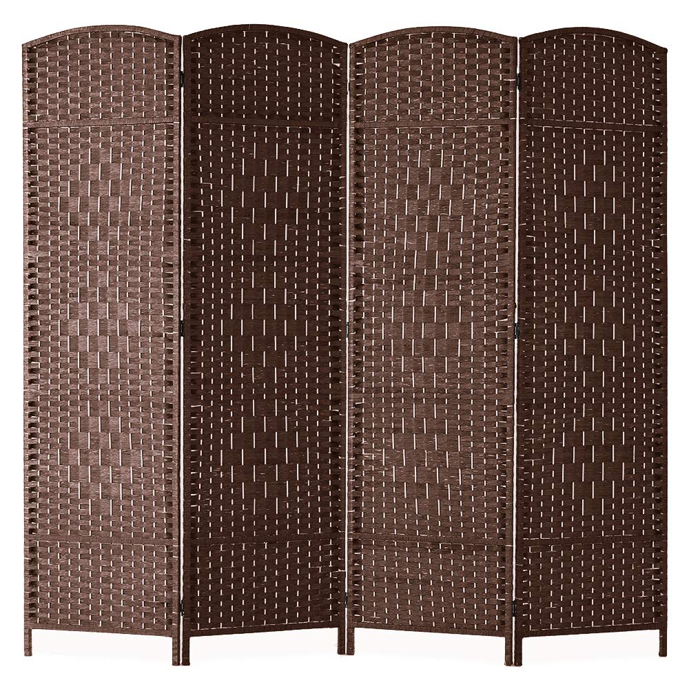 Corelax Room dividers 6 ft. Tall, Extra Wide Freestanding Privacy Screen with Diamond Woven Fiber, Foldable Panel Partition Wall Divider, Hinged Room