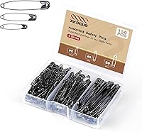 XKDOUS 150 Pack Safety Pins Assorted Sizes Heavy Duty Black Bulk - Rustproof Steel for Sewing Crafts Clothes Diapers