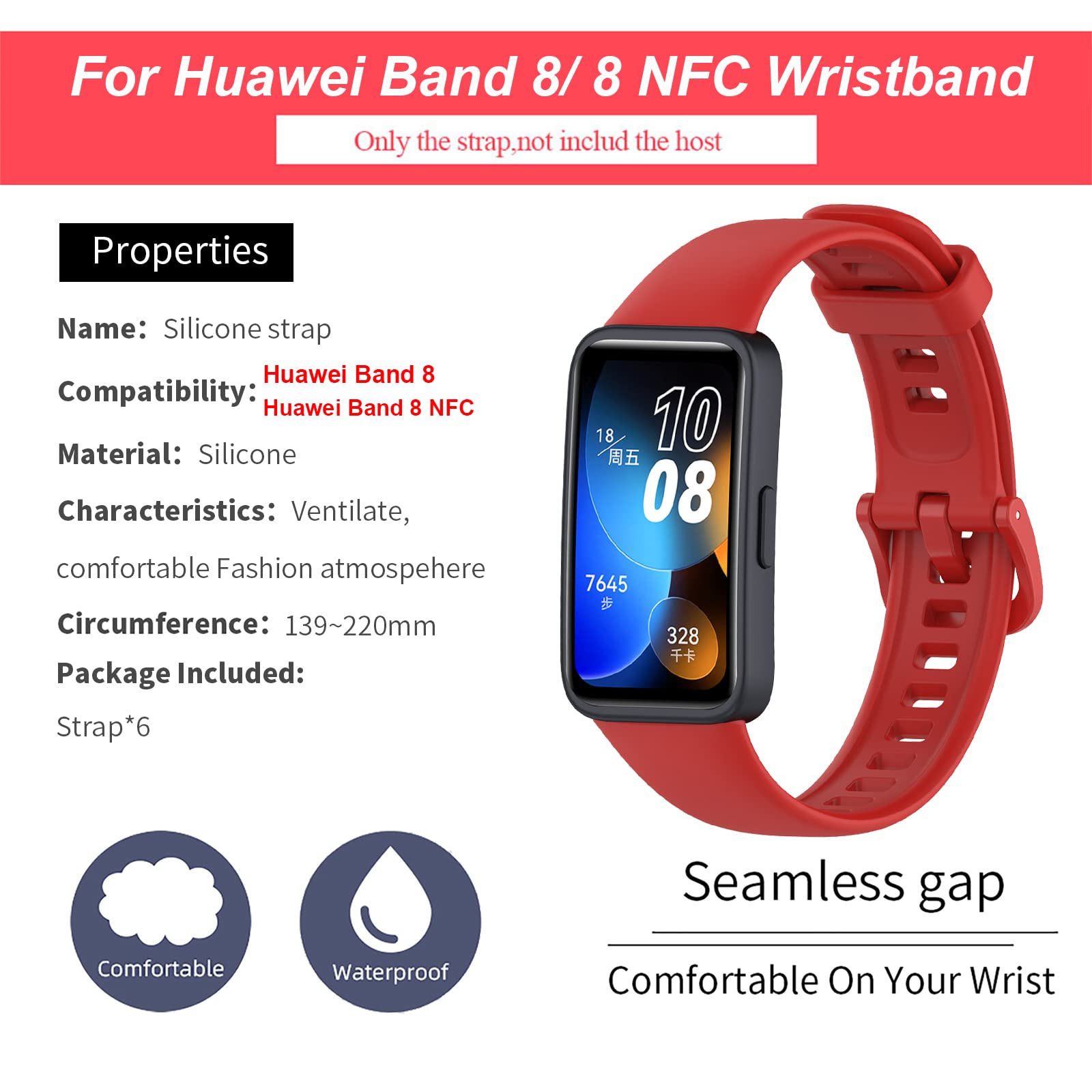 CHULN 6 Pieces Straps Compatible with Huawei Band 8 - Image 4