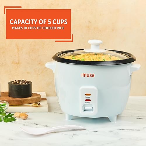 Miniatura 4 de IMUSA Arrocera eléctrica para 10 tazas cocidas 5 tazas sin cocer – Olla antiadherente de cerámica, olla multicocción para arroz, quinua, avena,