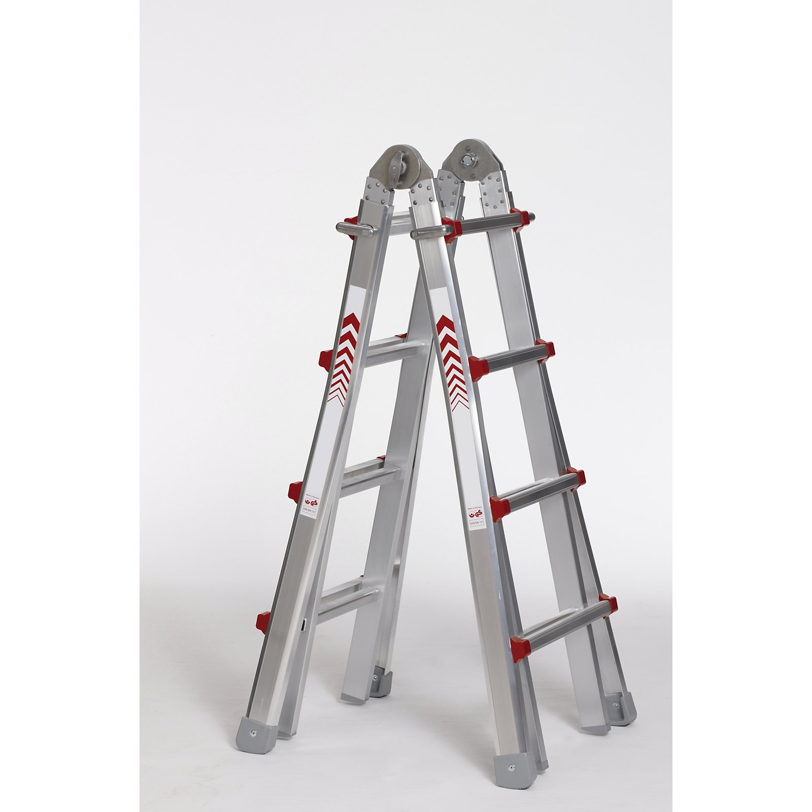 Waku 1.29m - 4.20m Telescopic Ladder - the original "Made in Germany" - height adjustable as a leaning ladder - standing ladder - step ladder