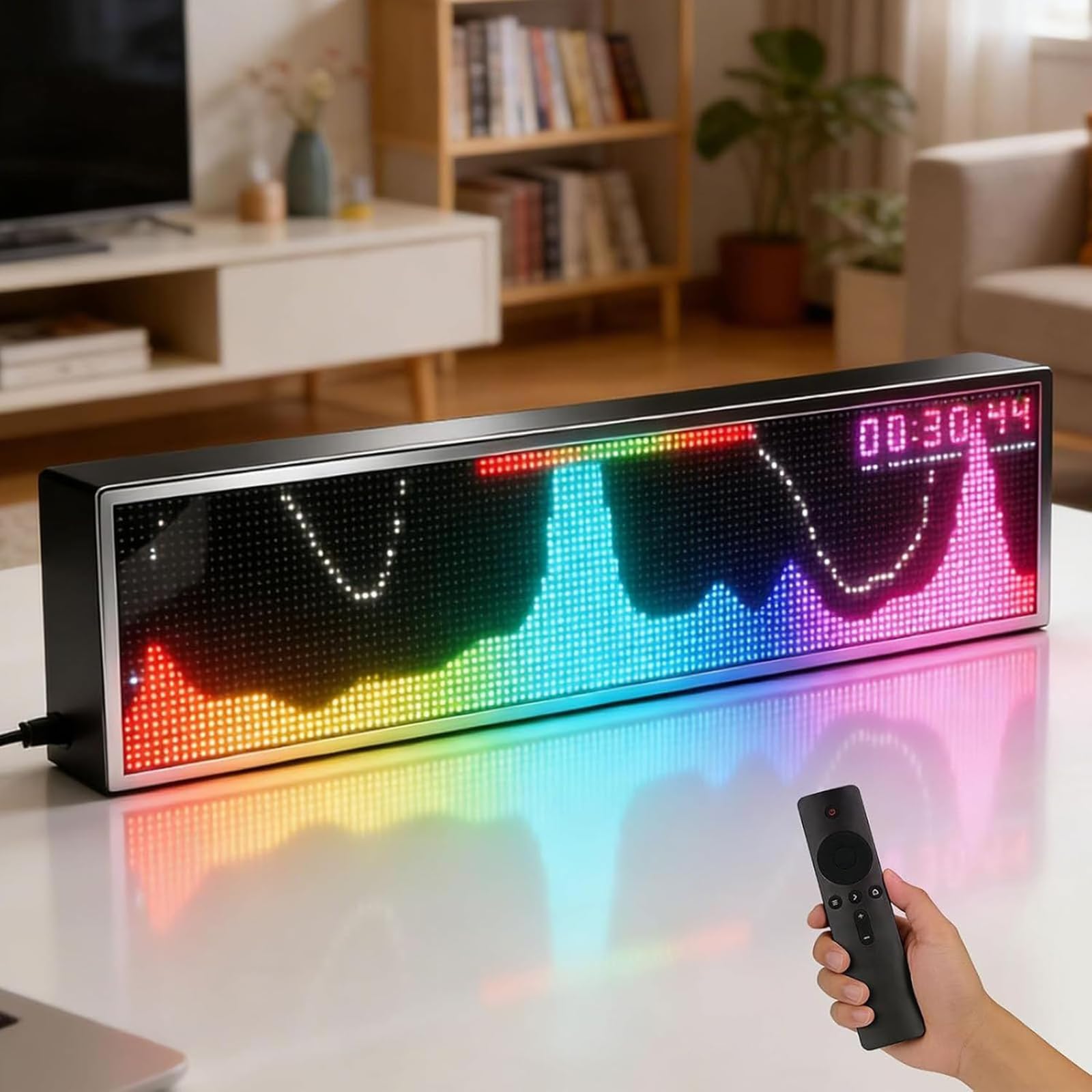 Pantalla De Espectro Musical LED, Analizador De Espectro Dinámico Profesional, Con Cuentas LED RGB De 128x32 Y Control Remoto, 36 Estilos, 4 Rangos De Frecuencia, For Estudios Y Hogar
