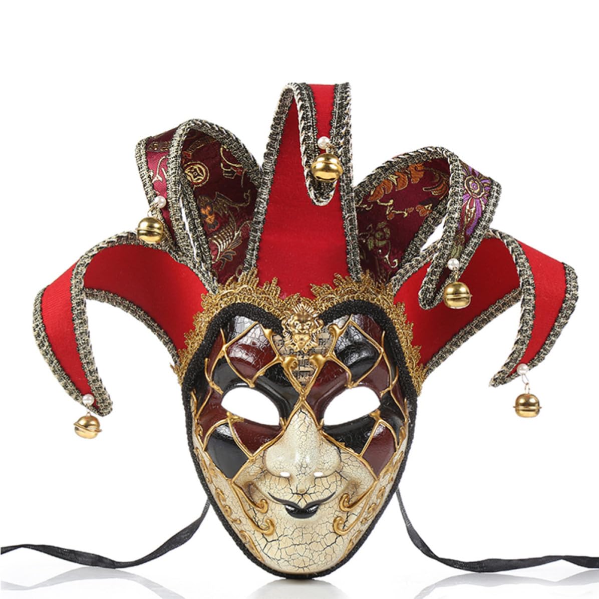 Máscara Veneciana de Cara Completa para Cosplay Diseño Vintage, Material Plástico y Tela, Cómoda de Usar para Representaciones y Exhibiciones