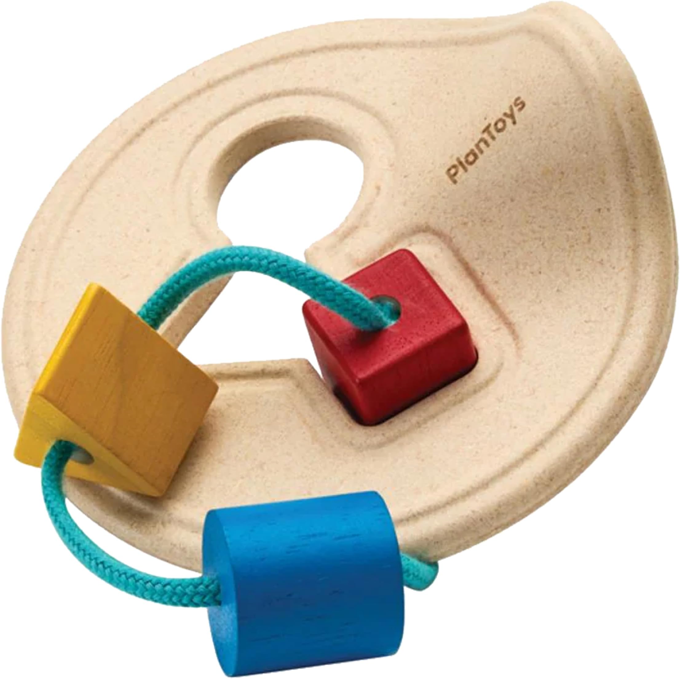 PlanToys® First Shape Sorter | Wooden Shape Sorting Toy for Toddlers 3+ | Montessori Travel Puzzle with Handle & Attached Blocks | Educational Fine Motor Skills Toy for Kids | Early Learning Gift