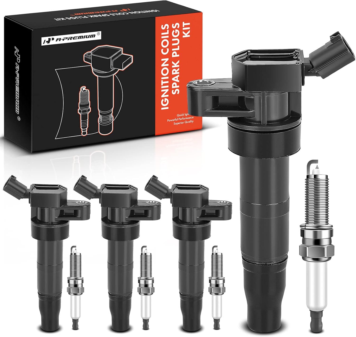 Amazon.com: A-Premium Set of 4 Ignition Coil Pack and Iridium Spark ...
