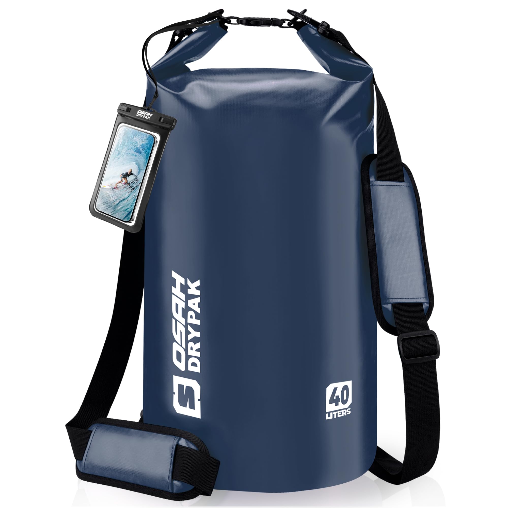 OSAH DRYPAK Dry Bag wasserdichte Tasche 5L/10L/20L/30L/40L Drybag Rucksack Wasserdicht Beutel mit Schultergurt und Wasserfester Handyhülle für Wassersport, Kajakfahren, Bootfahren, Camping