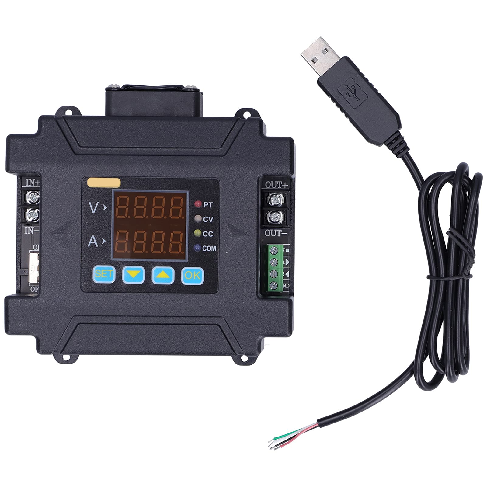 Modulo programmabile Alimentatore CC Regolatore di tensione regolabile Uscita 0 8A ad alta precisione per progetti elettronici fai-da-te Custodia in ABS