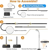 Vista 8 de PACOVY Floor Lamp, Adjustable Height Floor Lamps for Living Room Bedroom, 120 LED Super Bright Standing Lamp Remote & Touch Control Dimmable Oro