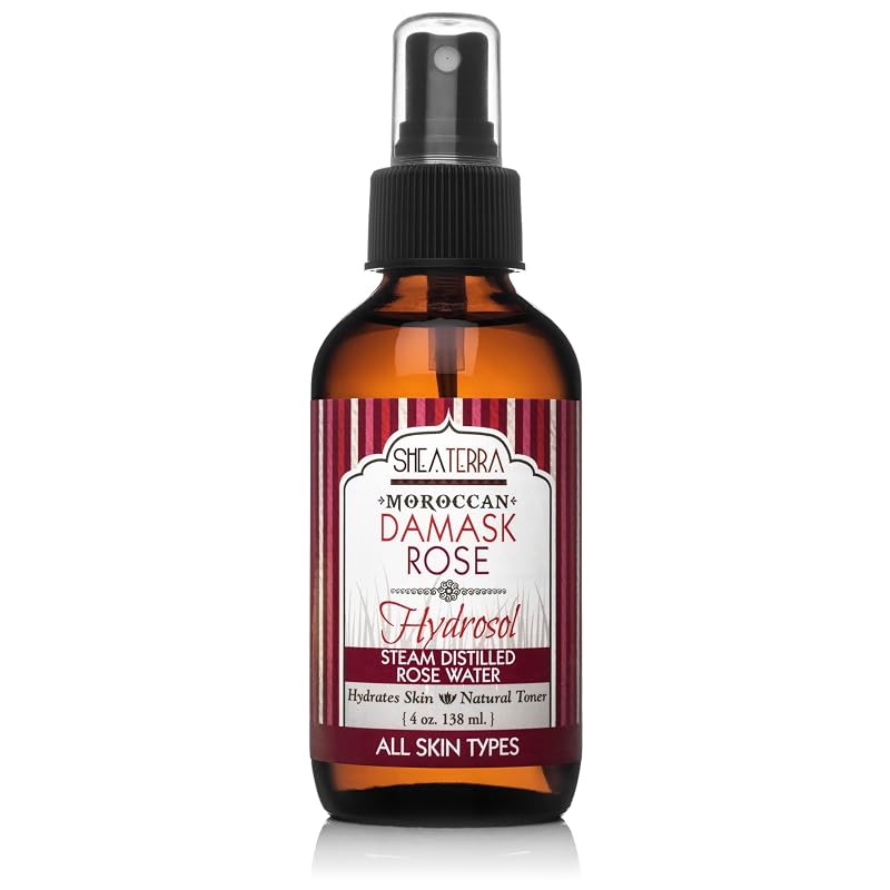 Shea Terra Organics Beauty Water Tônico e Bruma Facial com Hidrolato de Rosa Damask Marroquina – 120 mL