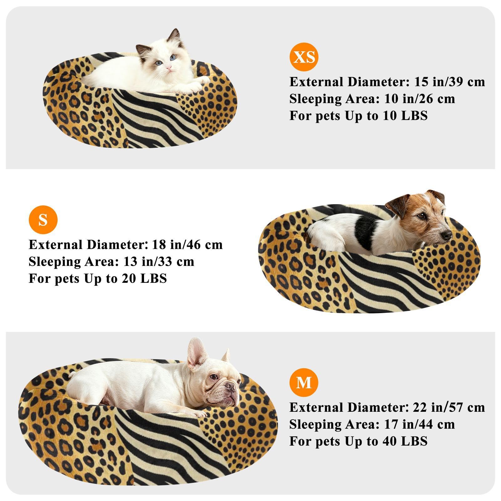GuoChe Haustier-Katzenbett Y2k Leopard Zebras Wild