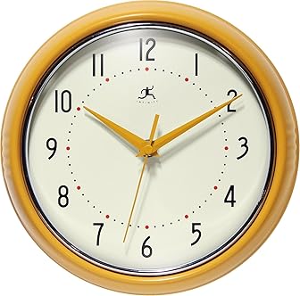 Infinity Instruments Round Metal Retro Wall Clocks photo Infinity Instruments Round Metal Retro Wall Clocks