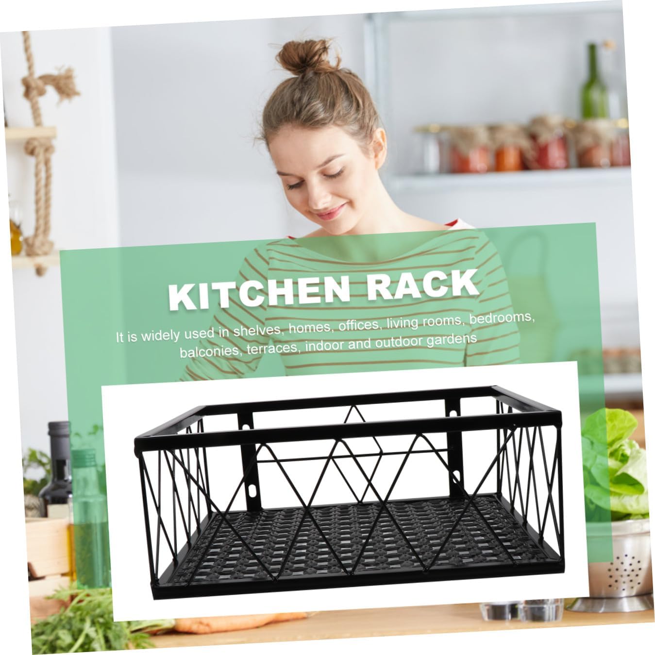 1pc Balcony Flower Pot Stand Hooks Railing Planter Rack for Kitchen Bathroom and Garden Storage