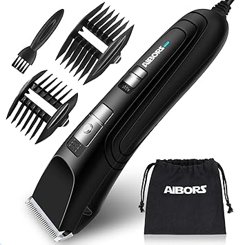 AIBORS Dog Clippers for Grooming Professional 12V High Power Plug-in Pet Hair Trimmers for Thick Coats Heavy Duty, Quiet Dog Grooming Kit for Dogs and Cats Animals