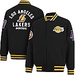 Ultra Game NBA Official Mens Game Time Varsity Jacket - Unisex, Los Angeles Lakers, Team Color, Small