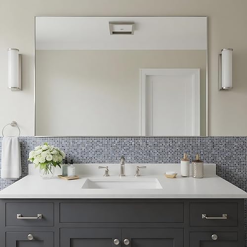 Miniatura 153 de Espejo de baño dorado naranja de 30 x 30 pulgadas para pared, espejo rectangular rectangular con marco de aluminio, moderno grande para dormitorio