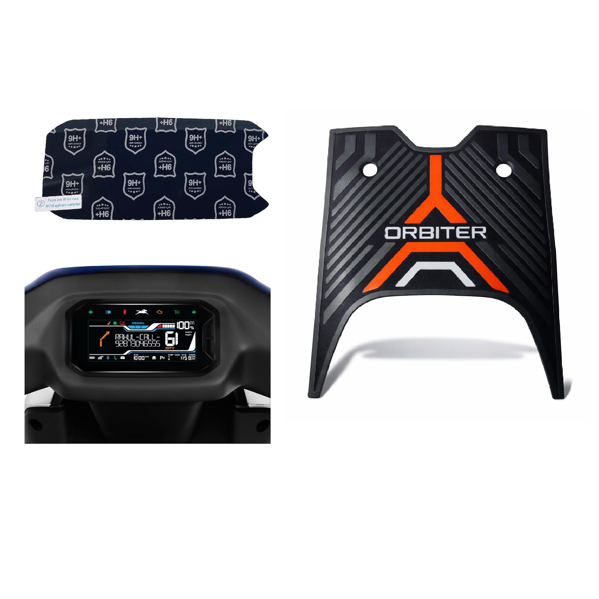 Scooty Orbiter Electric 3D Footmat with Digital Meter Screen Guard Red for TVS Orbiter Electric 2025 (Pack of 2 Pcs)-image-34