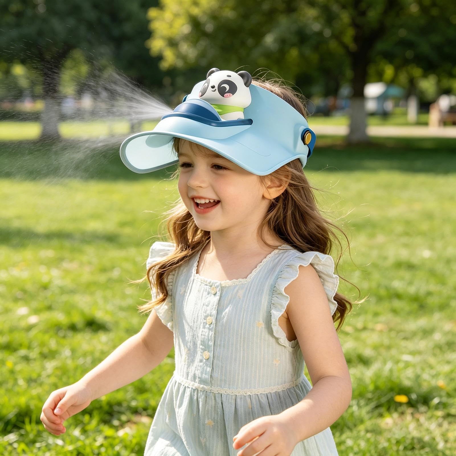 Gorra parasol para niños con ventilador – Sombrero visera parasol – Gorra de refrigeración transpirable de tesa ancha – Sombreros de verano portátiles para niños niñas Deportes de playa y