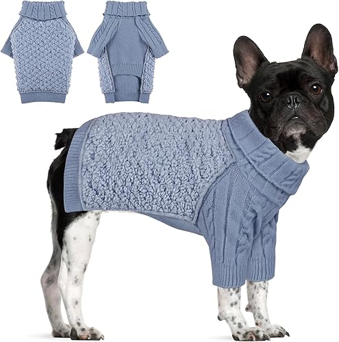 KOESON Suéter cálido para perro, suéter de forro polar suave para perro, suéter de cuello alto para perro con mangas largas, suéteres de punto para disponible en Yaxa Colombia