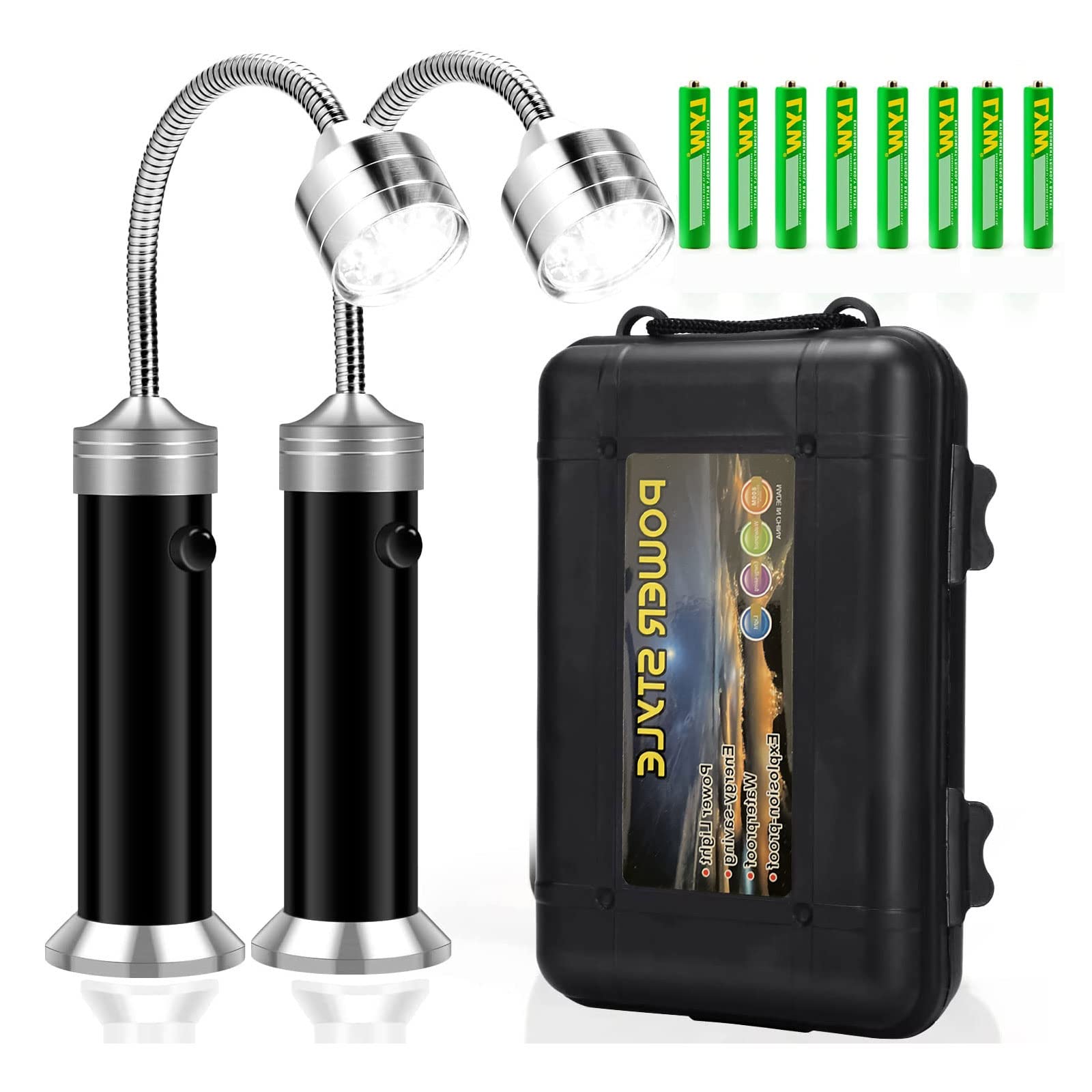 Lampada Barbecue,2 Pezzi 360° a Collo di Cigno Flessibile LED Grill Super Bright Barbecue Grill Luce con Base Magnetica,Regolabile Accessori Barbecue da Esterno per Lettura Lavoro Riparazione Camping