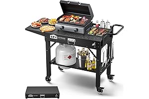 Leteuke Grill Table for Blackstone Griddle, Folding Outdoor Grill Cart
