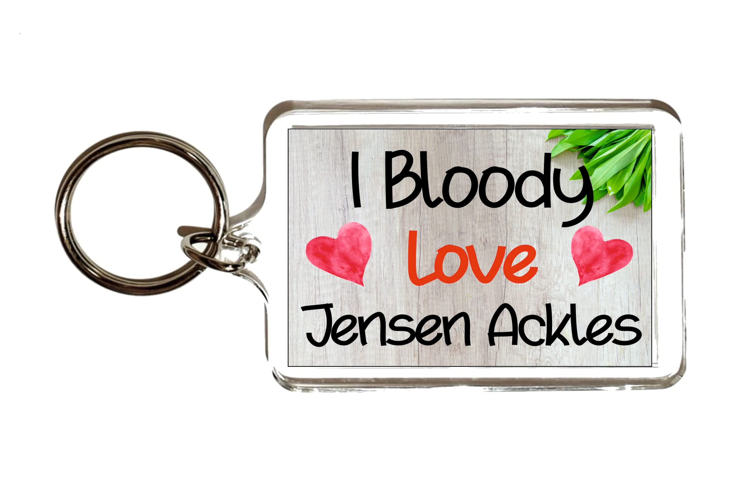 Decalarama Clear Jensen Ackles Keyring – I Bloody Love Jensen Ackles - Cute Fun Novelty Birthday Present