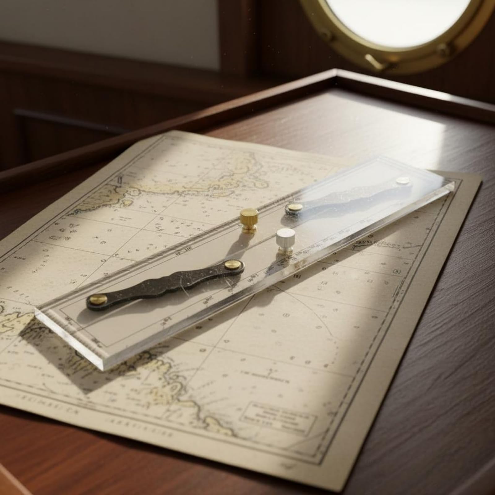 Règle de Navigation de Carte Nautique Marine Bras Parallèles Mouvement Fluide en Laiton Convient à les Travaux de Routage et Préparation d'Itinéraire, 45 CM, style to 2