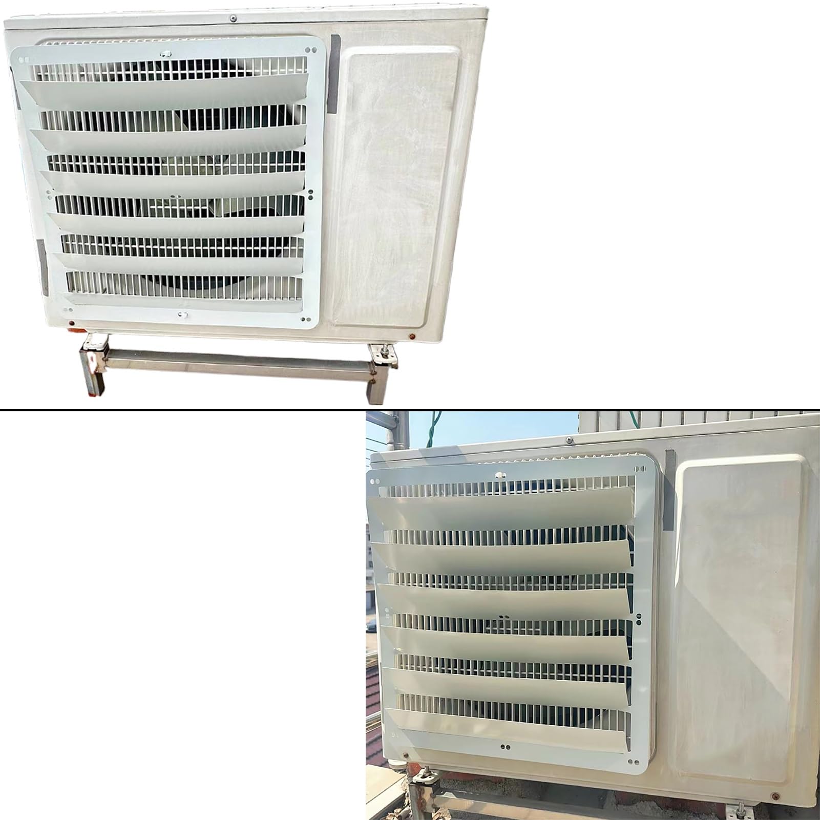 Air r forAC Unit - Desviador de viento de metal de 50,8 cm, eficiencia energética, resistente a la intemperie, refrigeración para el hogar