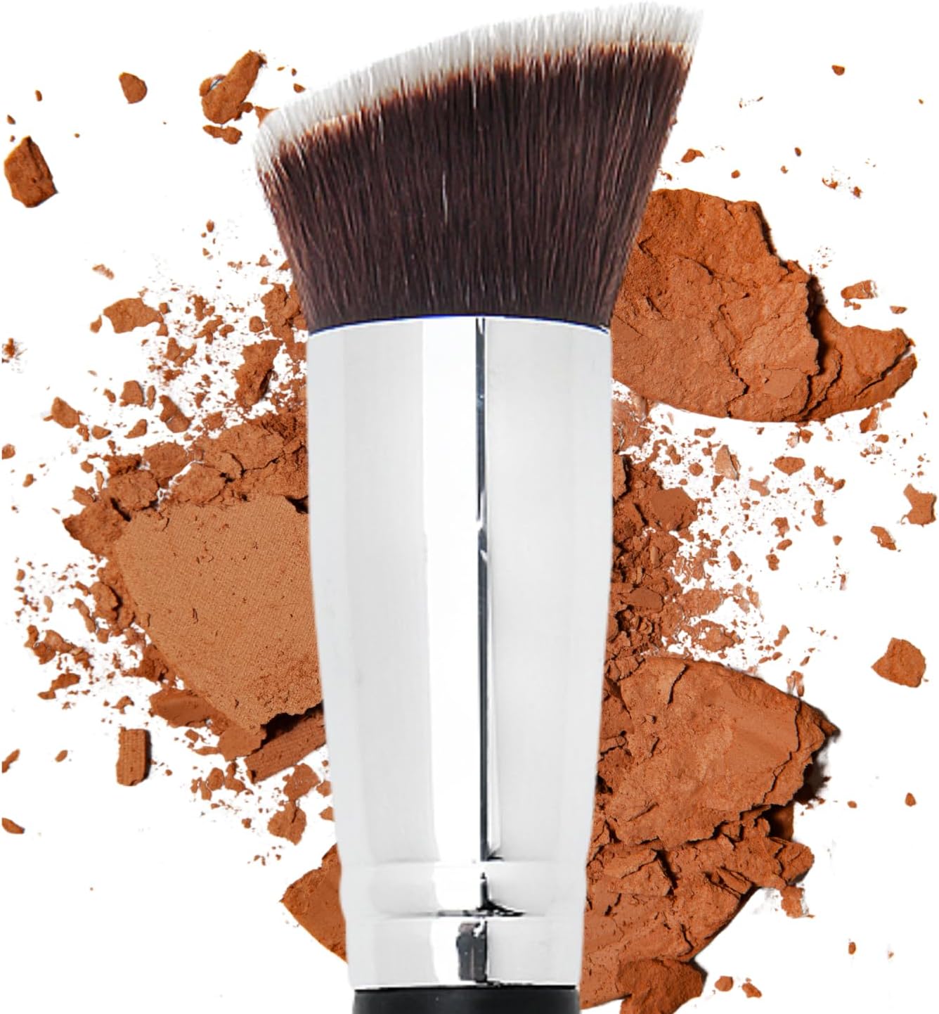Contour Brush Bronzer Blush - Flat Angled Kabuki Brush for Face, Foundation Brush, Dense Synthetic Bristles for Blending, Buffing, Stippling, Setting with Powder Cream Liquid Makeup
