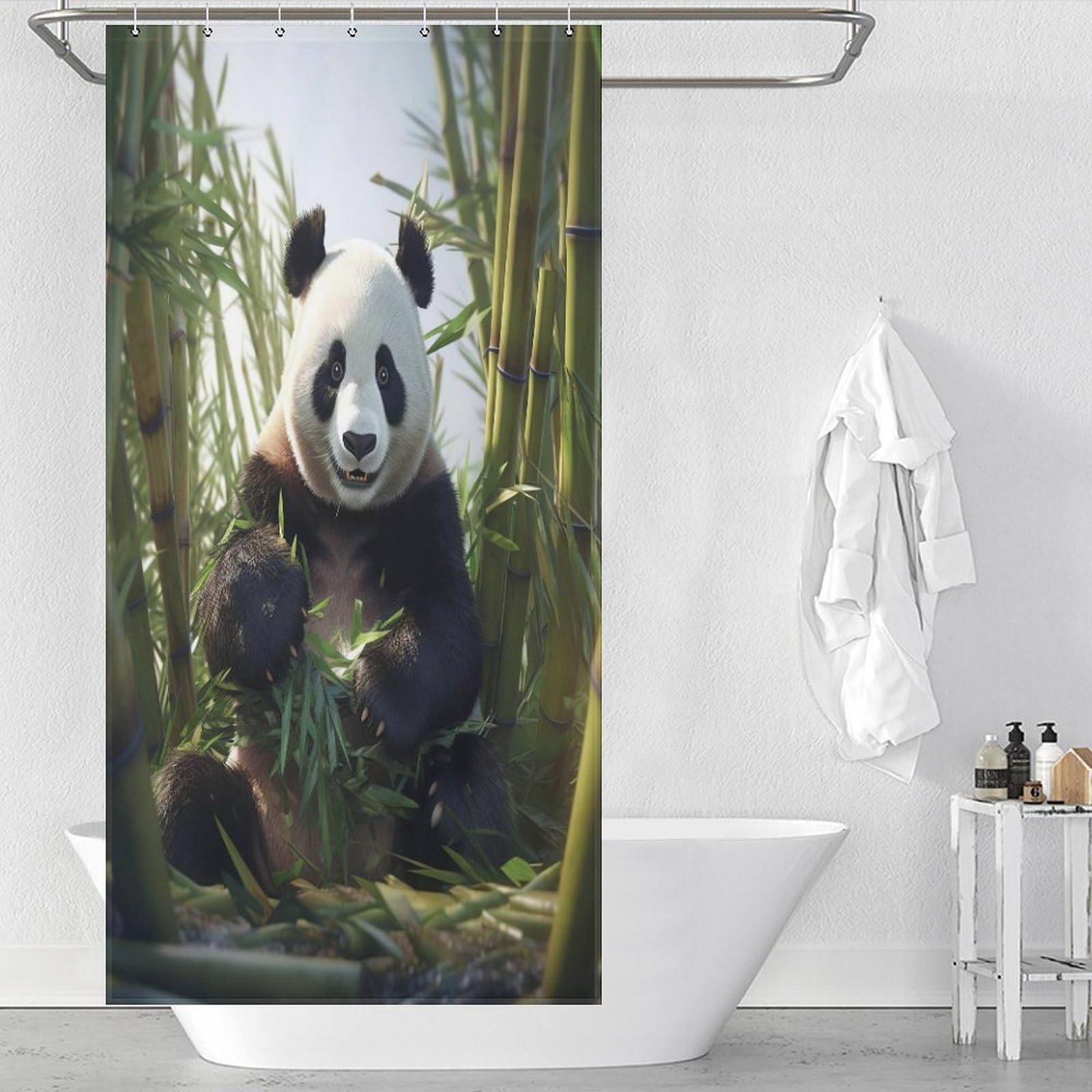 Rideau de bain panda pour douche enfant qui protège le sol des éclaboussures de l'eau